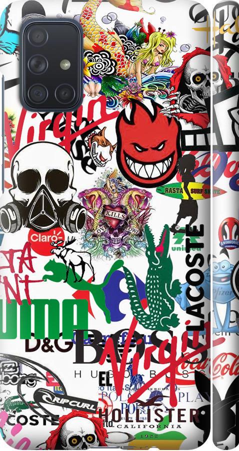 Чехол на Samsung Galaxy A71 2020 A715F Many different logos (4022m-1826-42517)