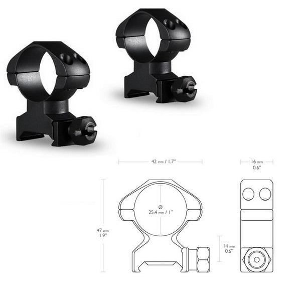 Кільця Hawke Precision 1" Weaver/High (23002) - фото 2 Кільця Hawke Precision 1" Weaver/High (23002) - фото 2