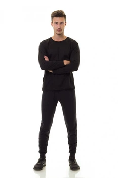 Комплект термобелья мужской кальсоны и кофта хлопковое р. 46-48/XL Черный (221003)