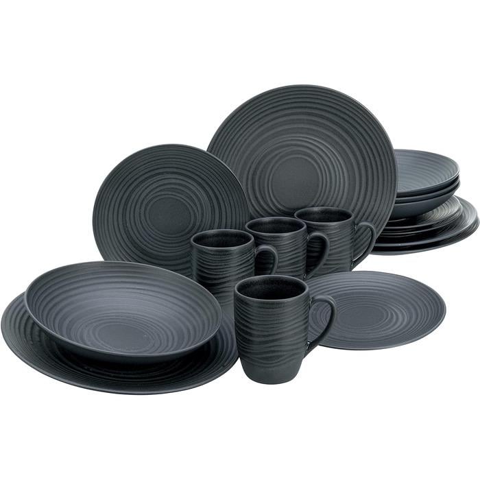 Столовий сервіз Creatable Lava Stone на 4 персони 16 пр. Чорний (33459150)