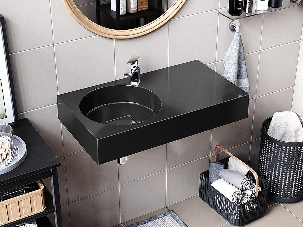 Умивальник підвісний Status Sun 80 R Black (720)