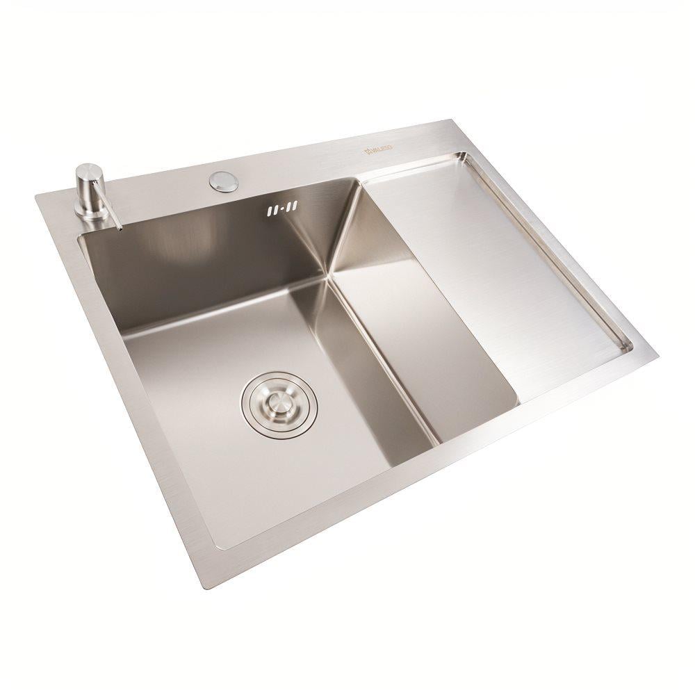 Мийка кухонна Valeso Handmade CM 65х50 L нержавіюча сталь круглий сифон 3,0/0,8 мм - фото 2 Мийка кухонна Valeso Handmade CM 65х50 L нержавіюча сталь круглий сифон 3,0/0,8 мм - фото 2