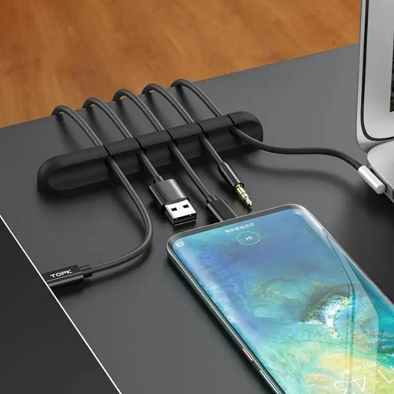 Органайзер для проводов и зарядок силиконовый 5 отделений Черный (D-0054) - фото 3 Органайзер для проводов и зарядок силиконовый 5 отделений Черный (D-0054) - фото 3