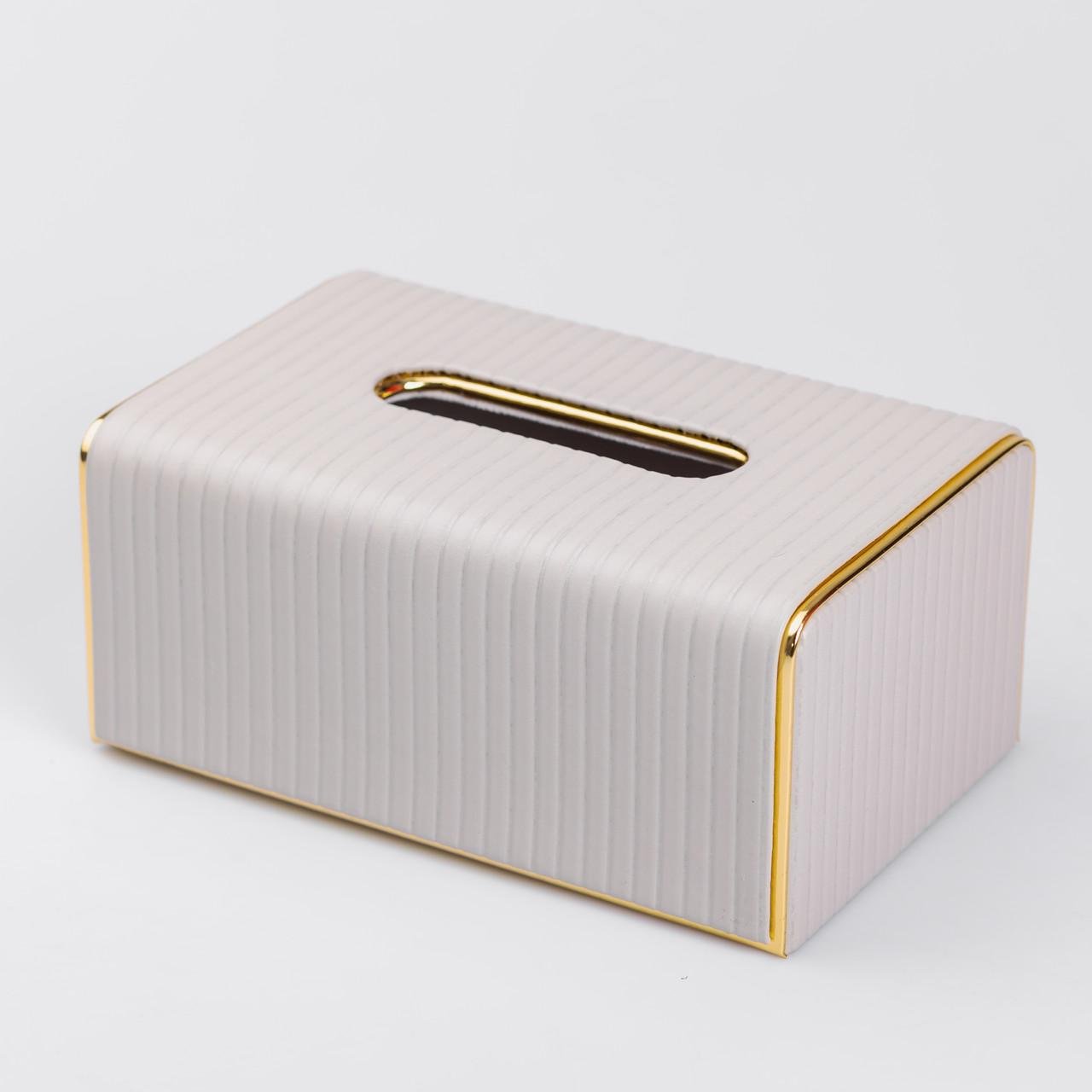 Серветка з екошкіри прямокутна 21,5х13х9 см Сірий