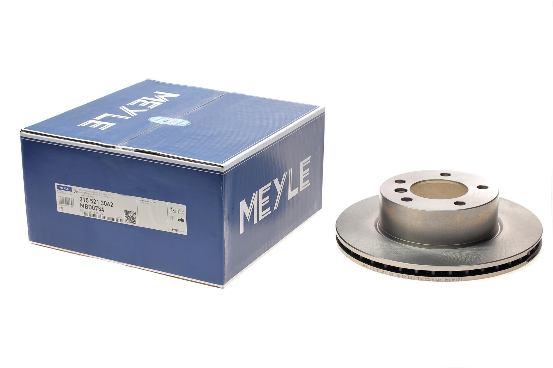 Диск тормозной передний Meyle BMW 1 E81/E87 04-11 284x22 мм (315 521 3062 MEYLE)