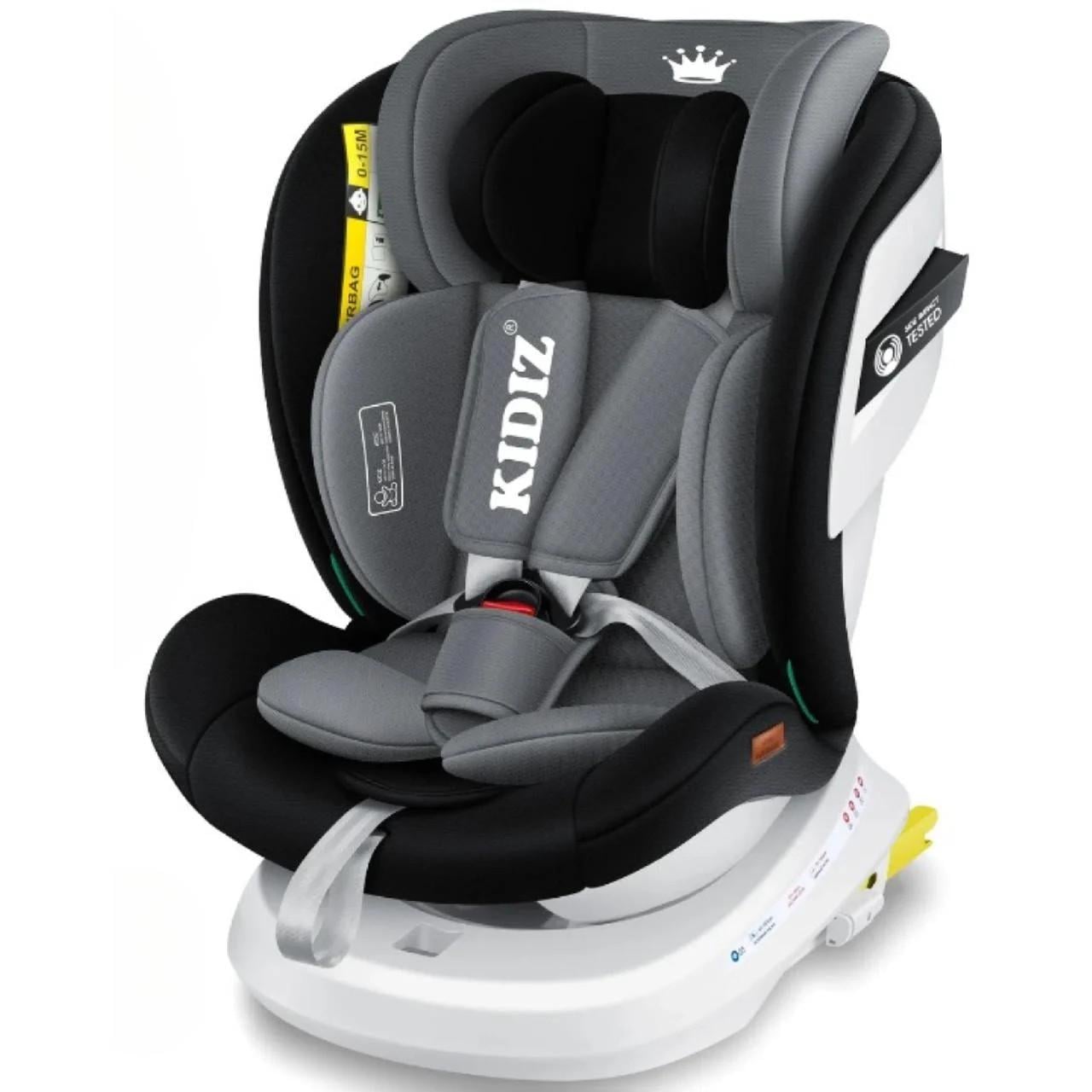 Автокрісло дитяче KIDIZ 0-36 кг ISOFIX 360° Чорний