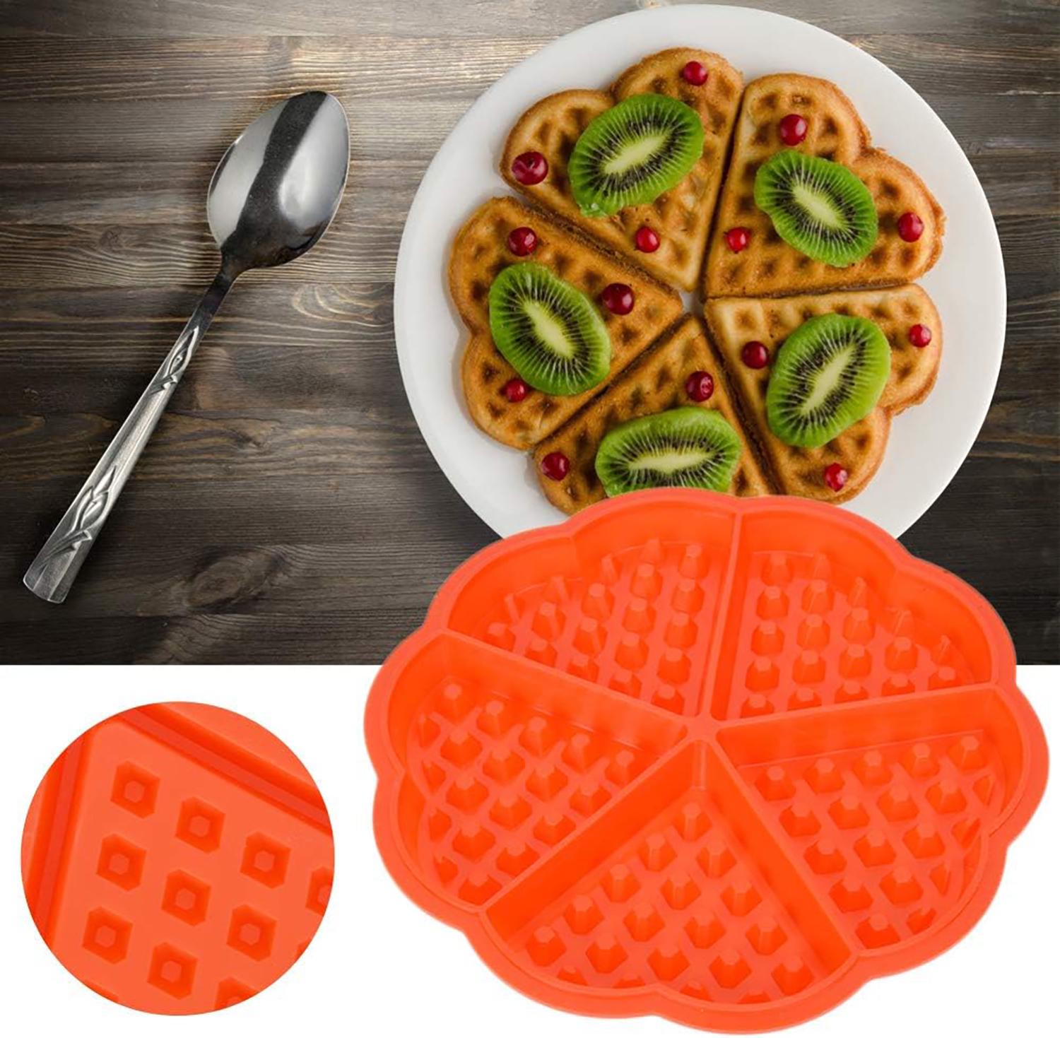 Форма для выпечки вафель Сердце 18х18х1,5 см Оранжевый (2174832855) - фото 11