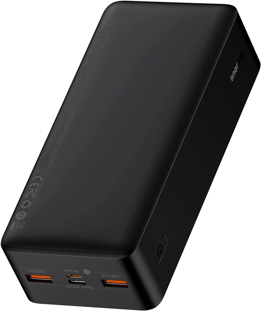 Павербанк Baseus Bipow Digital Display 30000 mAh 20W 3A с поддержкой быстрой зарядки 3A 2USB/1Type-C QC Black - фото 5