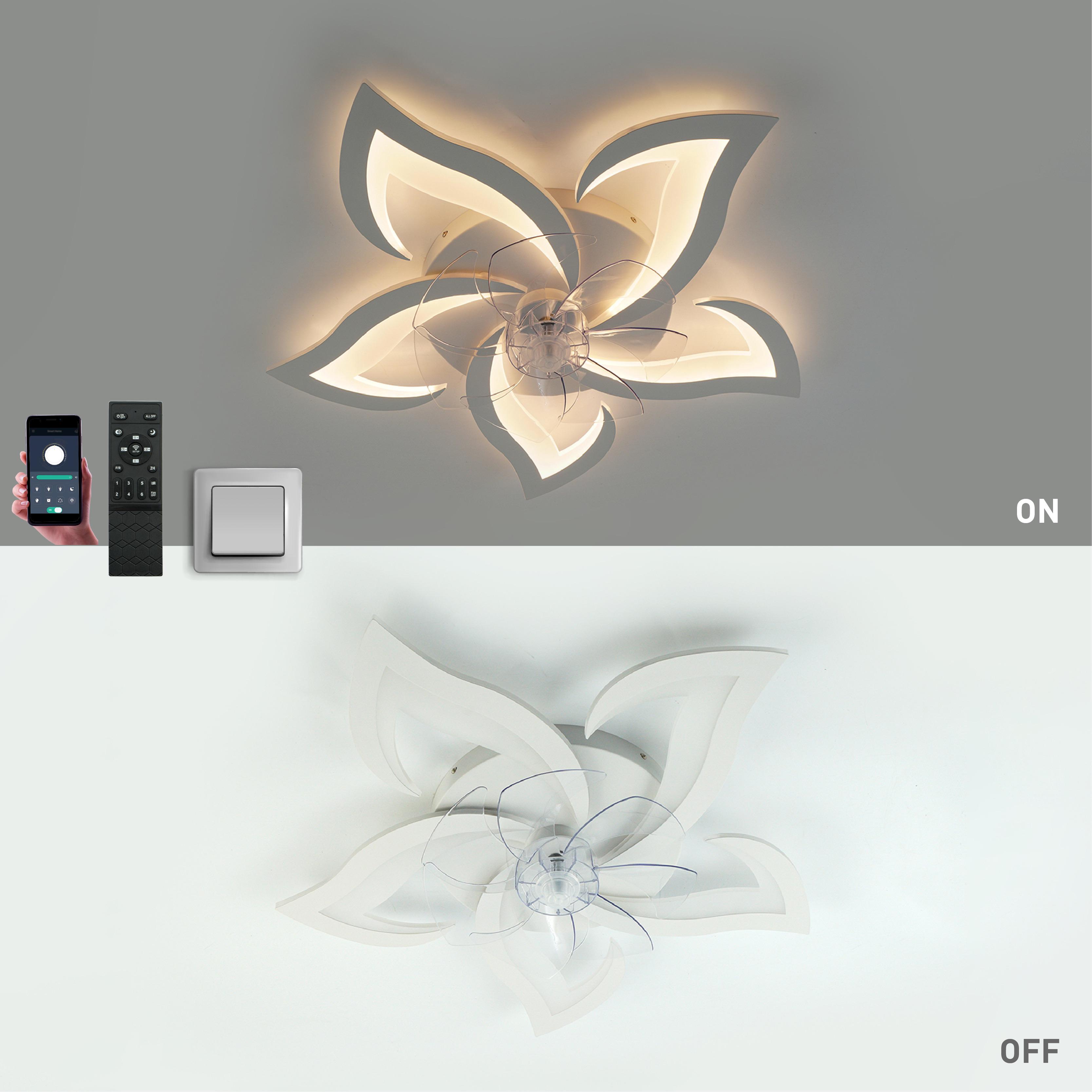 Люстра с вентилятором ESLLSE FAN ELLA LED с пультом 72/18 Вт 680x120 мм Белый (10420) - фото 5