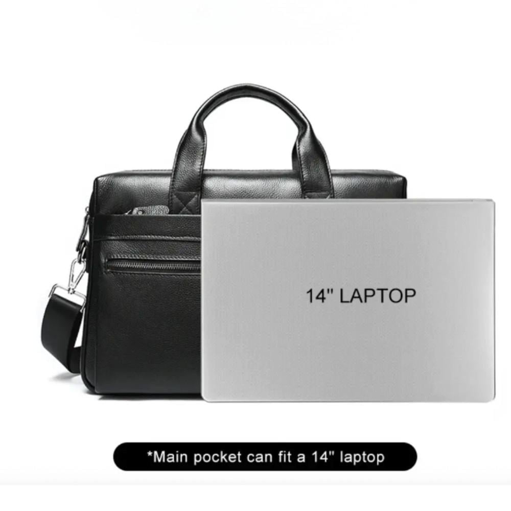 Портфель чоловічий Lorian з відділенням для ноутбуку з натуральної шкіри Чорний (LR 259006-black) - фото 8