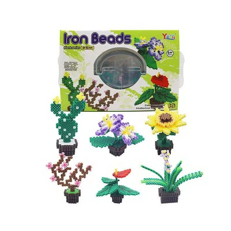 Детская термомозаика ET 19 J 18/3 Клумба с цветами/3D-фигурки 6 шт./3000 бусин в коробке (24763931)