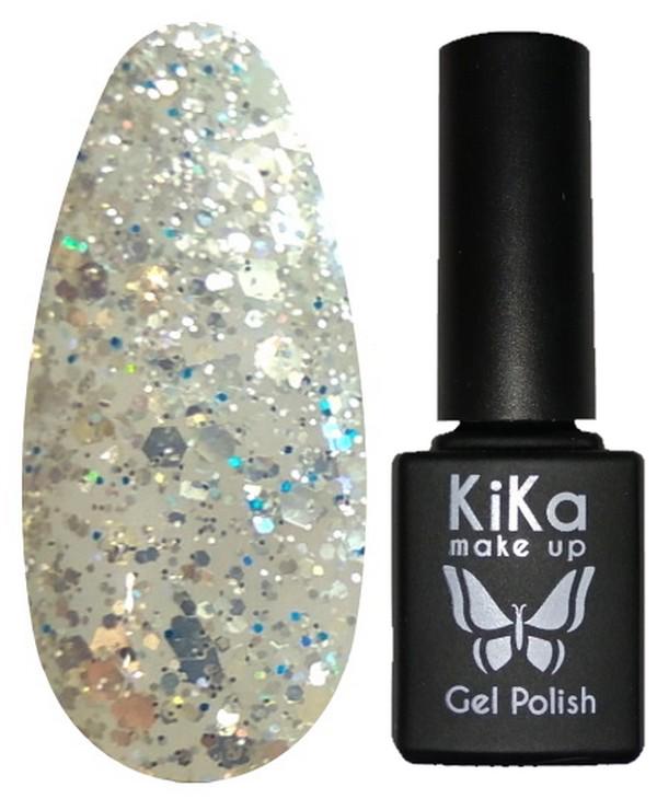 Гель-лак Kika №151 с блестками 8,5 мл Серебряный (KGP-151)