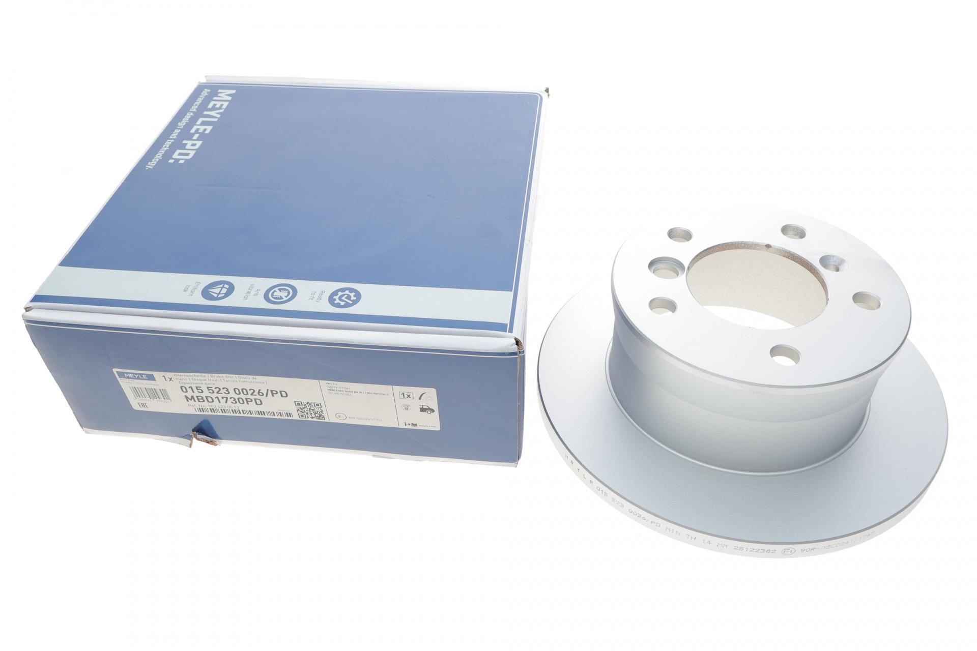 Диск гальмівний задній Meyle для Mercedes Sprinter 308-316CDI 96- 272x16 мм (015 523 0026/PD)