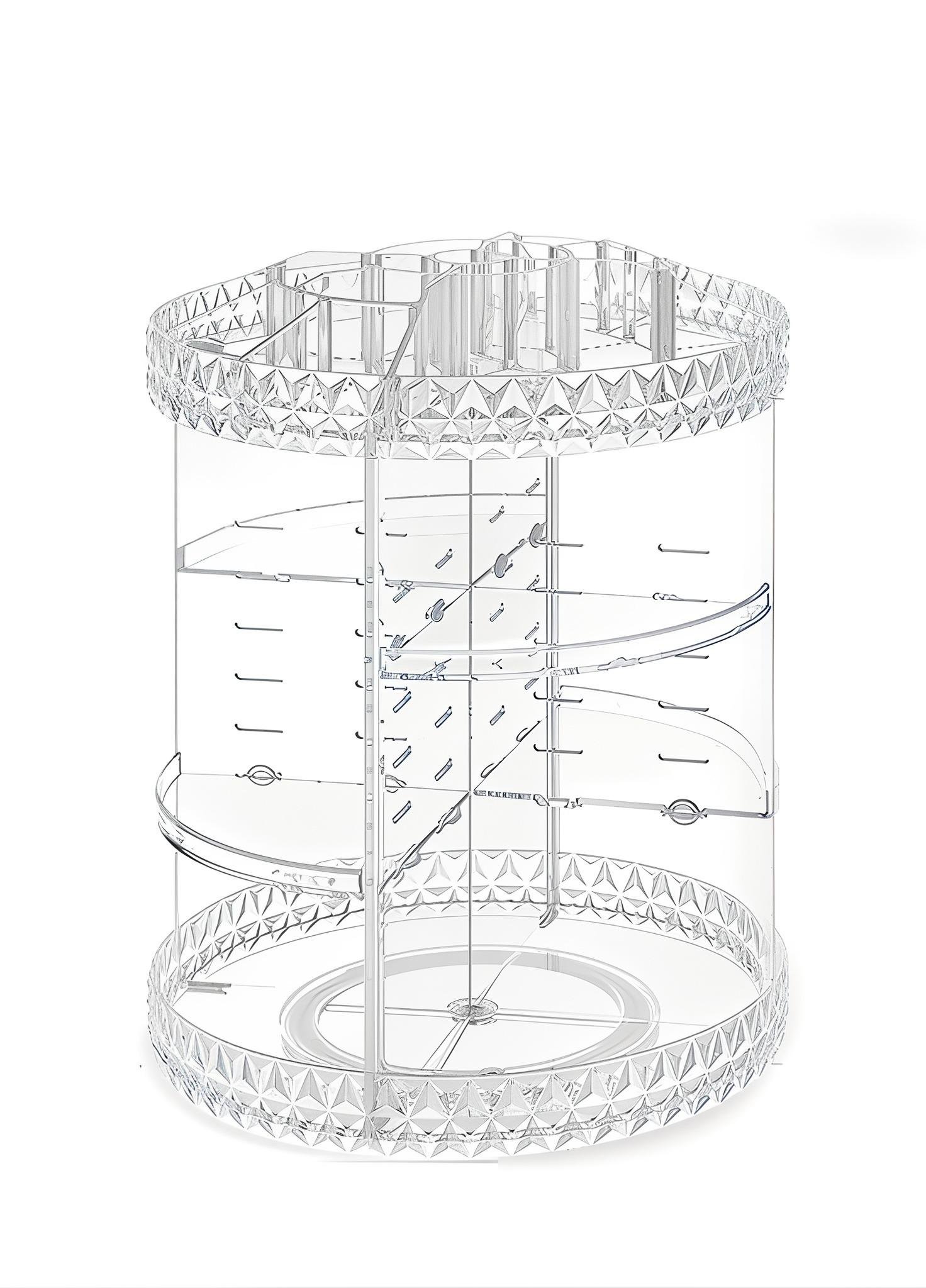 Органайзер для косметики VT Cosmetics с ромбовидным узором вращается акриловый Прозрачный (636311) Органайзер для косметики VT Cosmetics с ромбовидным узором вращается акриловый Прозрачный (636311)