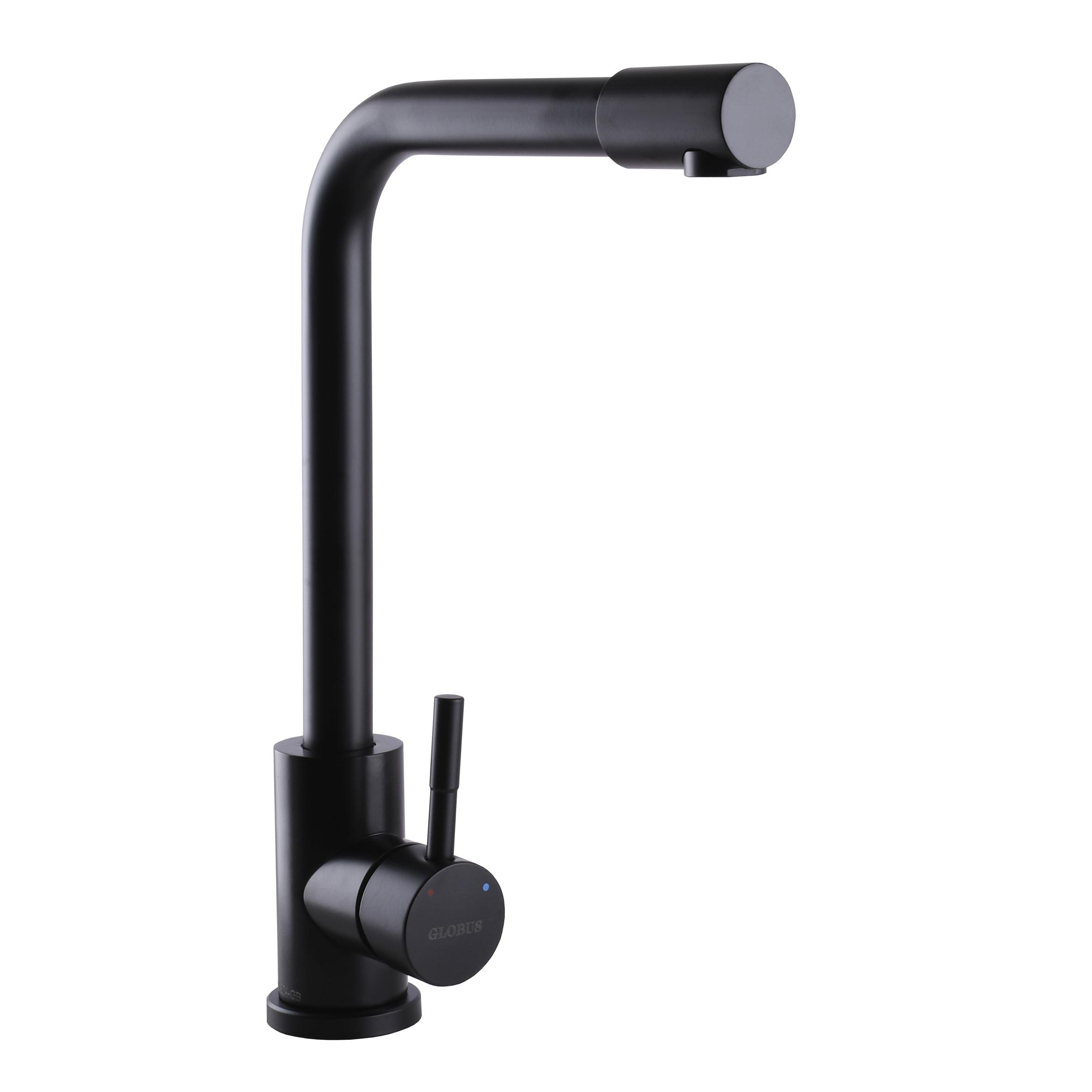 Смеситель для кухни Globus Lux ALPEN SUS-403-BB 000021990 однорычажный Черный (115817)