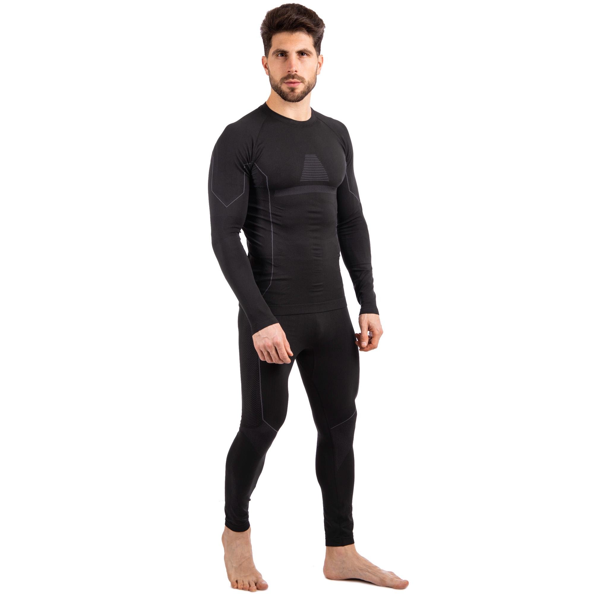 Комплект термобілизни для активного спорту чоловічий Zelart L Чорно-сірий (CO-2197)