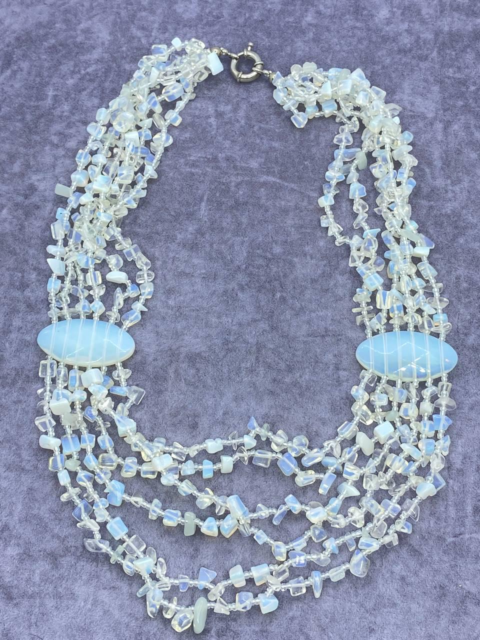 Бусы искусственный лунный камень 54 см Разноцветный (9961)