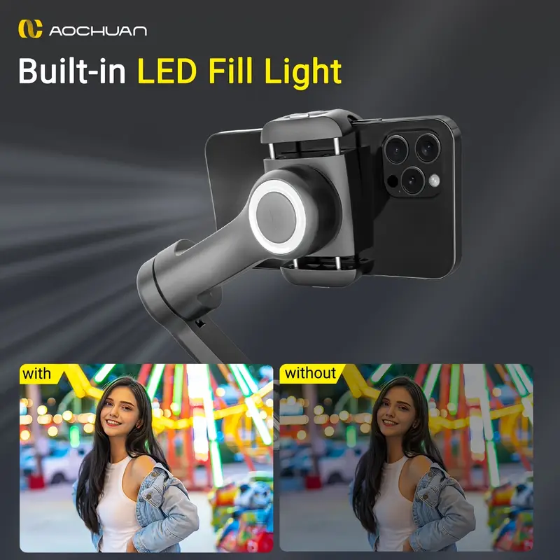 Стабилизатор для телефона трехосевой AOCHUAN SMART X Pro Professional Gimbal Stabilizer - фото 5 Стабилизатор для телефона трехосевой AOCHUAN SMART X Pro Professional Gimbal Stabilizer - фото 5