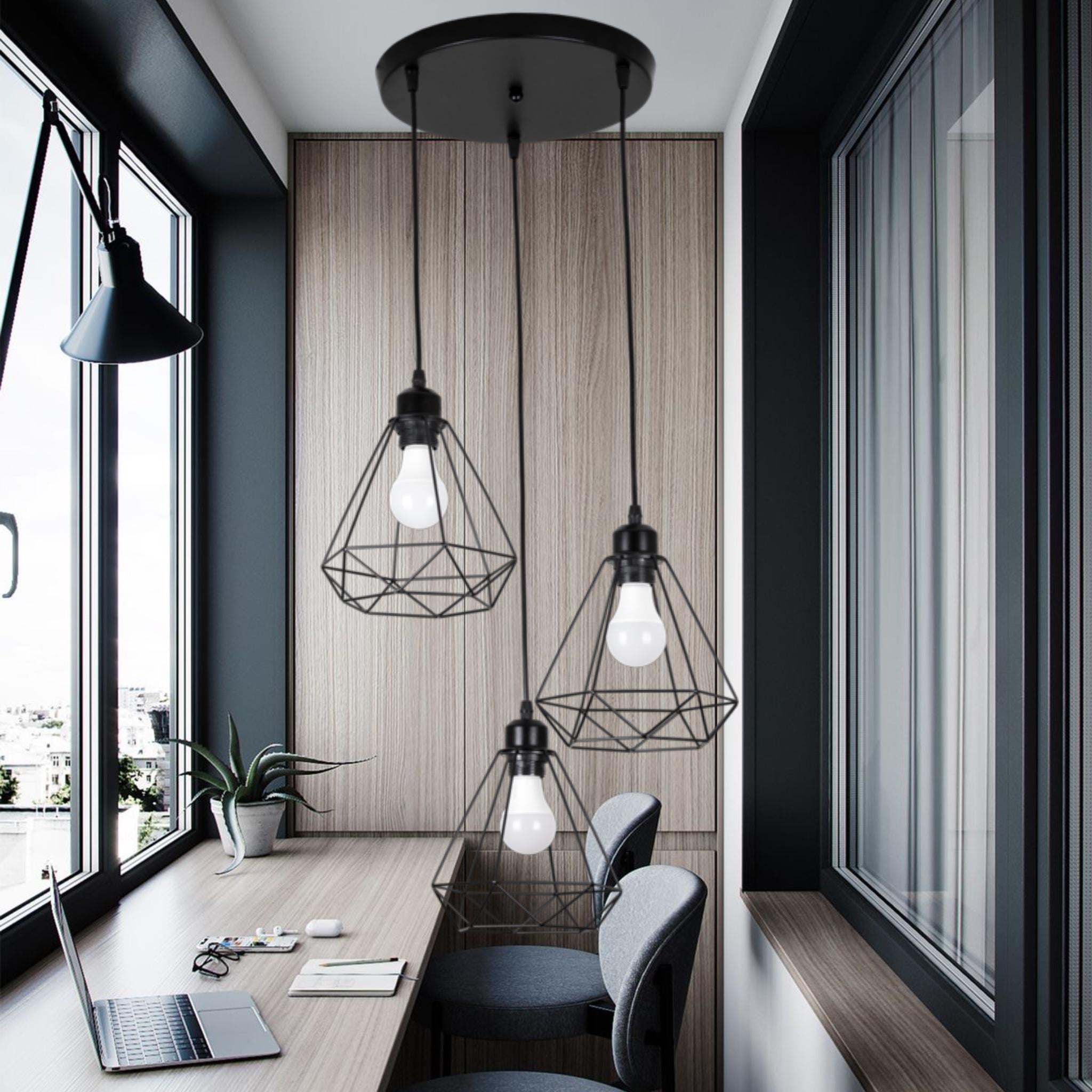 Люстра в стиле лофт Modern Loft Light Черный (52-2019F-3 BK+BK 300)