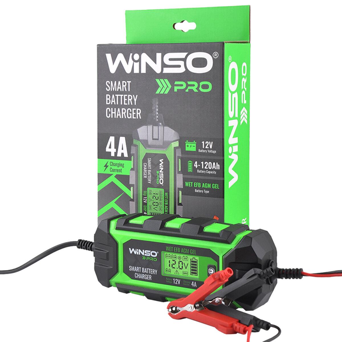 Зарядное устройство WINSO Pro для свинцово-кислотных АКБ портативный 12V/4A LCD (139320) - фото 4