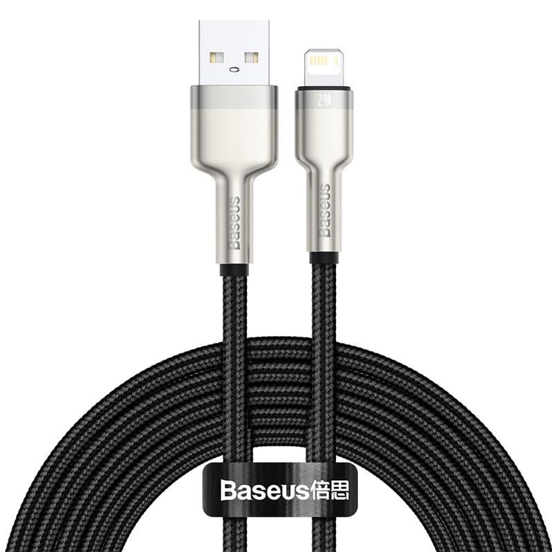 USB кабель BASEUS Lightning Cafule Series Metal Data Cable 2 м 2,4 A Black - фото 2