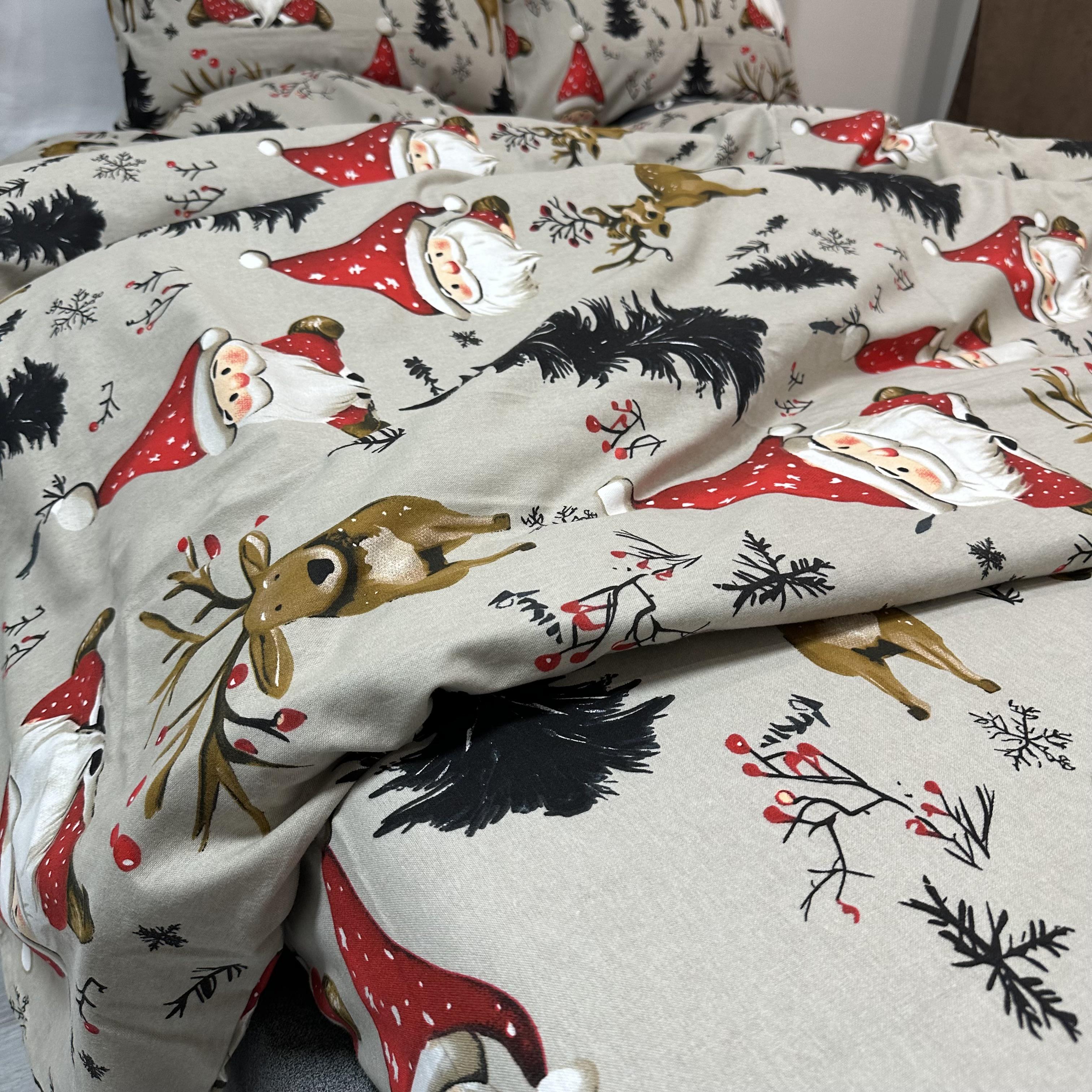 Комплект постільної білизни байкова Зимовий євро Сірий (байка 11-3) - фото 6 Комплект постільної білизни байкова Зимовий євро Сірий (байка 11-3) - фото 6