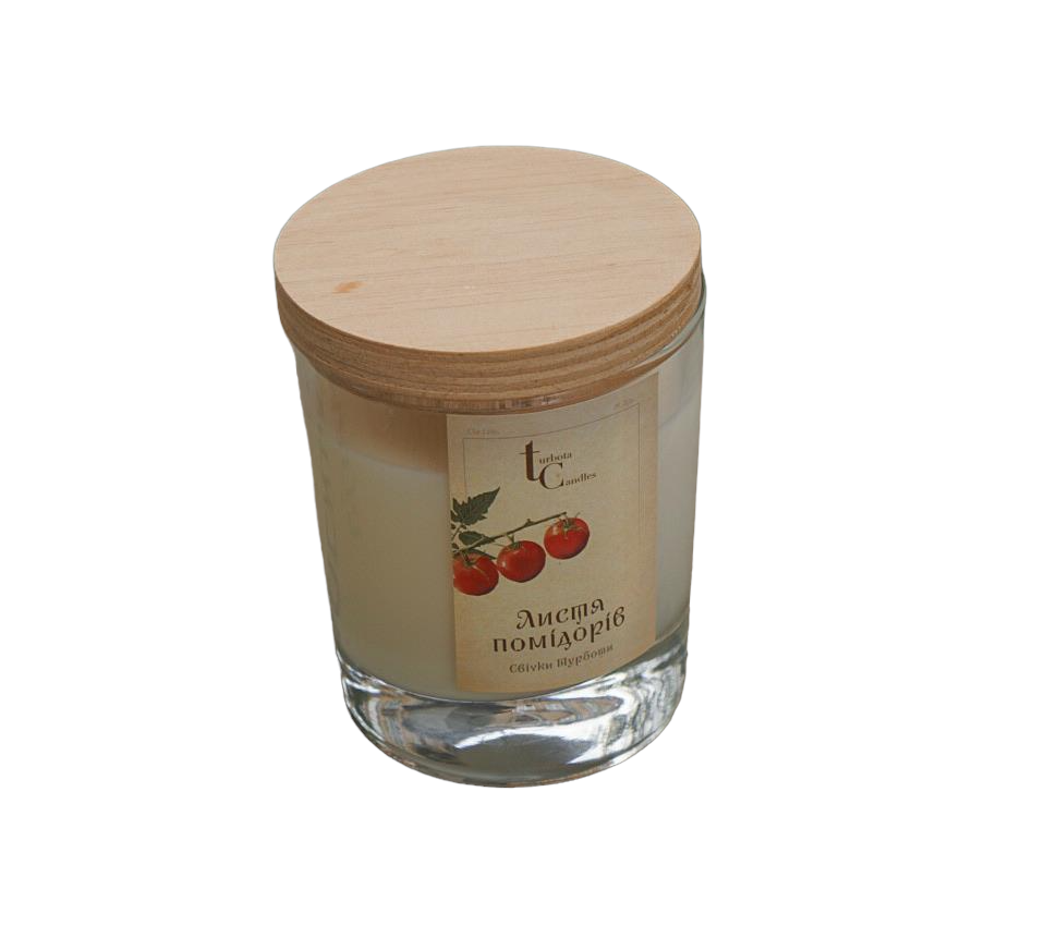 Свеча соевая Turbota candles "Листя Томатів" 145 г 9 см (200mltomato)