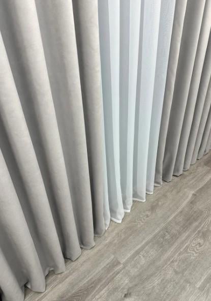 Шторы из микровелюра Petek 1,5х2,9 м 2 шт. Светло-серый (1832ш 33-0812) - фото 2