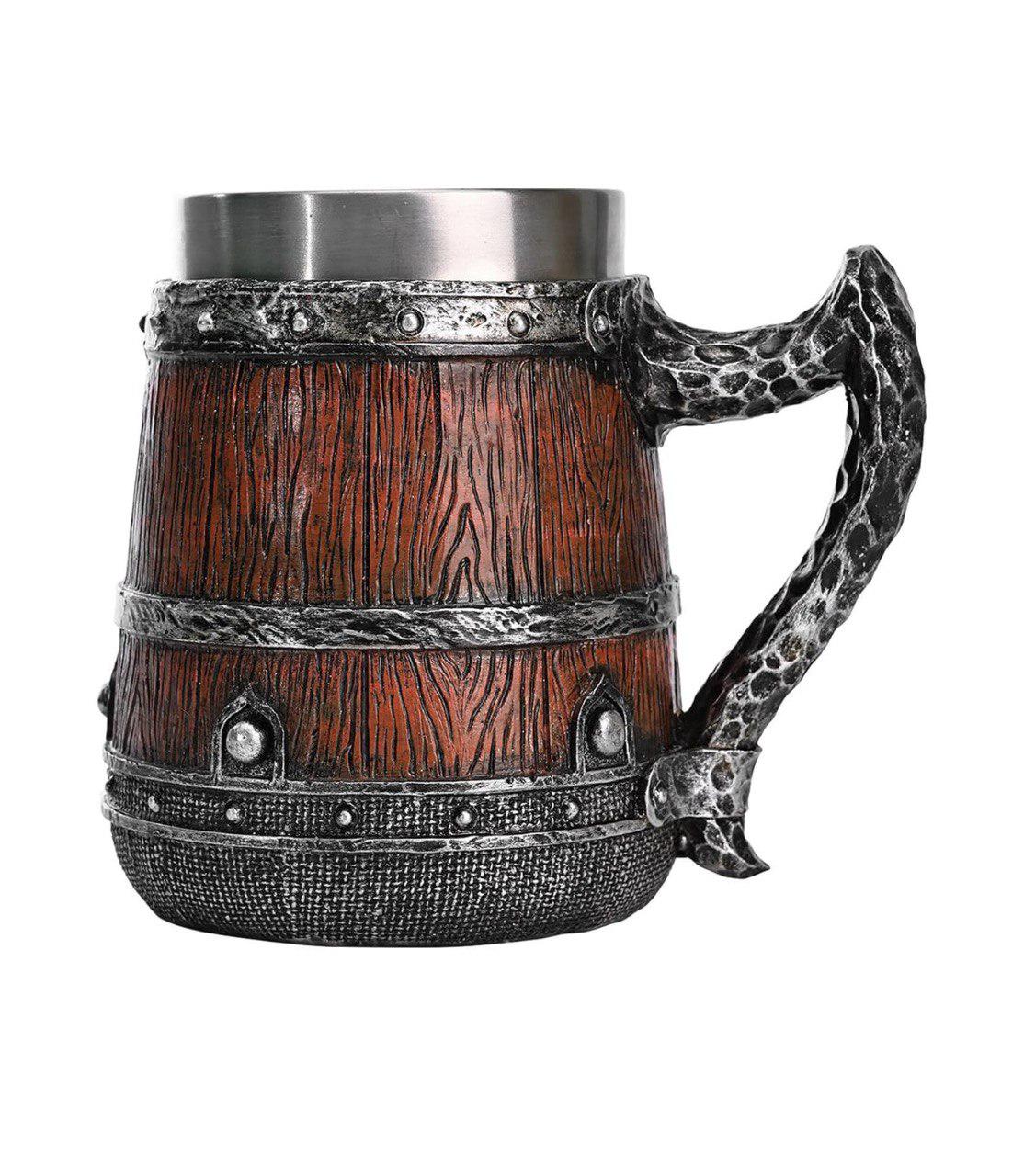Кружка деревянная бочка в стиле средневековья из таверны 500 мл (пиво 119)