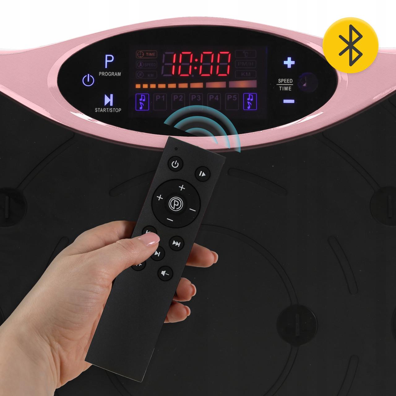 Віброплатформа для тренувань 4FIZJO Ultra+ з пультом та еспандерами Black/Pink (P-5905973402880) - фото 2