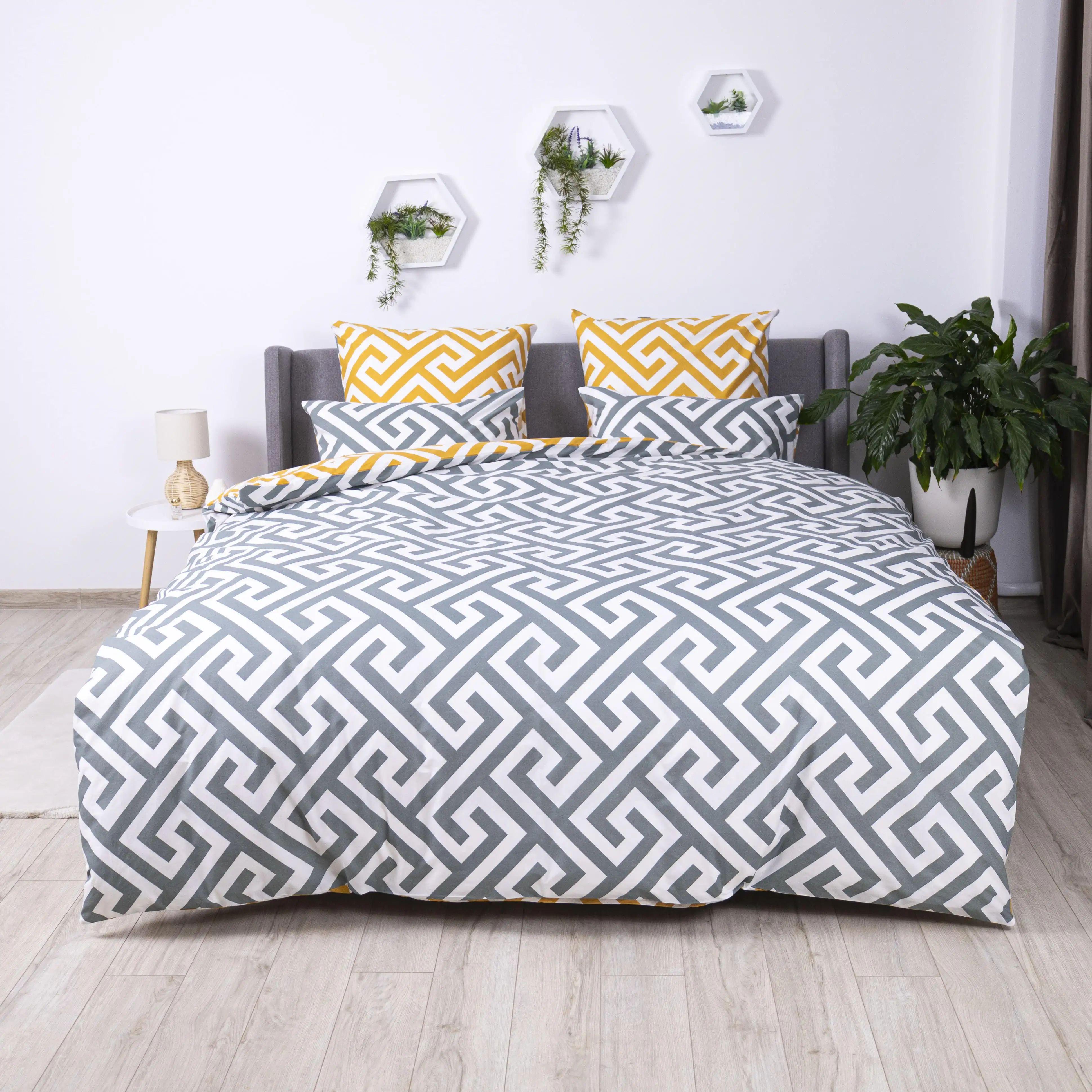 Комплект постільної білизни гіпоалергенний ТЕП Labyrinth 115 г/кв. м євро з наволочками 70x70 см Сірий (12590200215)