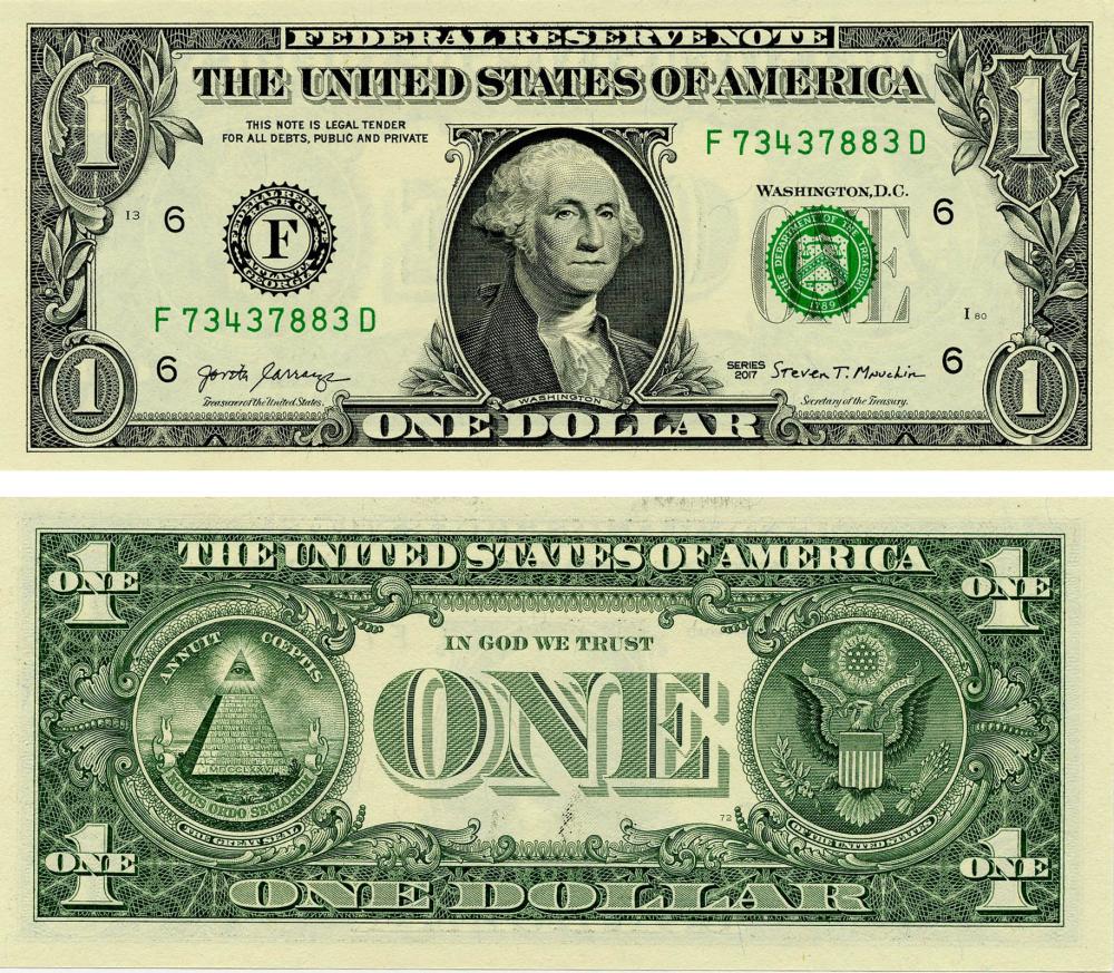 Колекційна банкнота США 1 долар 2017 UNC Джордж Вашингтон F-Атланта P544 (Б17104)