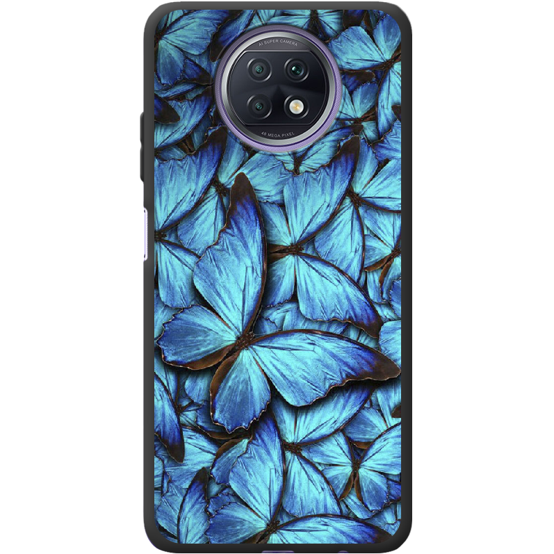 Чехол BoxFace Xiaomi Redmi Note 9T лазурные бабочки Черный силикон (42123-up1550-42207)