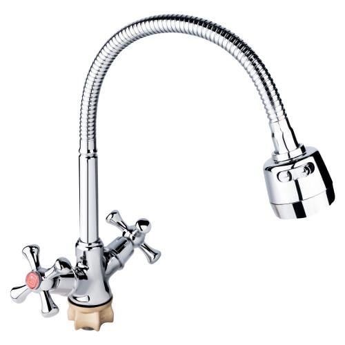 Змішувач для кухні Lidz Lamb 274F двовентильний з гнучким виливом Chrome (LDLAM274FCRM35074)