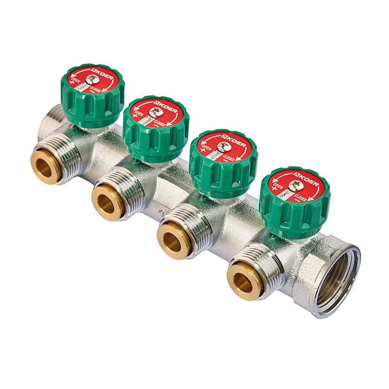 Коллектор для водопровода KOER KR4948 4 контура 1"/3/4" (216292)