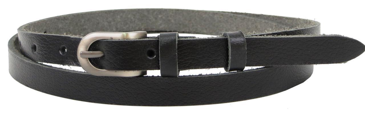 Ремень узкий кожаный женский Skipper 1485-15 Черный