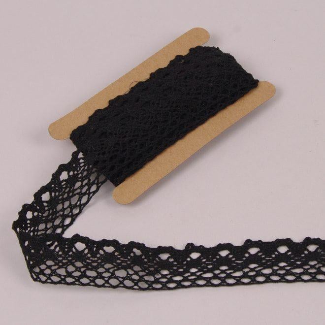 Лента кружевная Flora 3 см х 4 м Черный (22645)