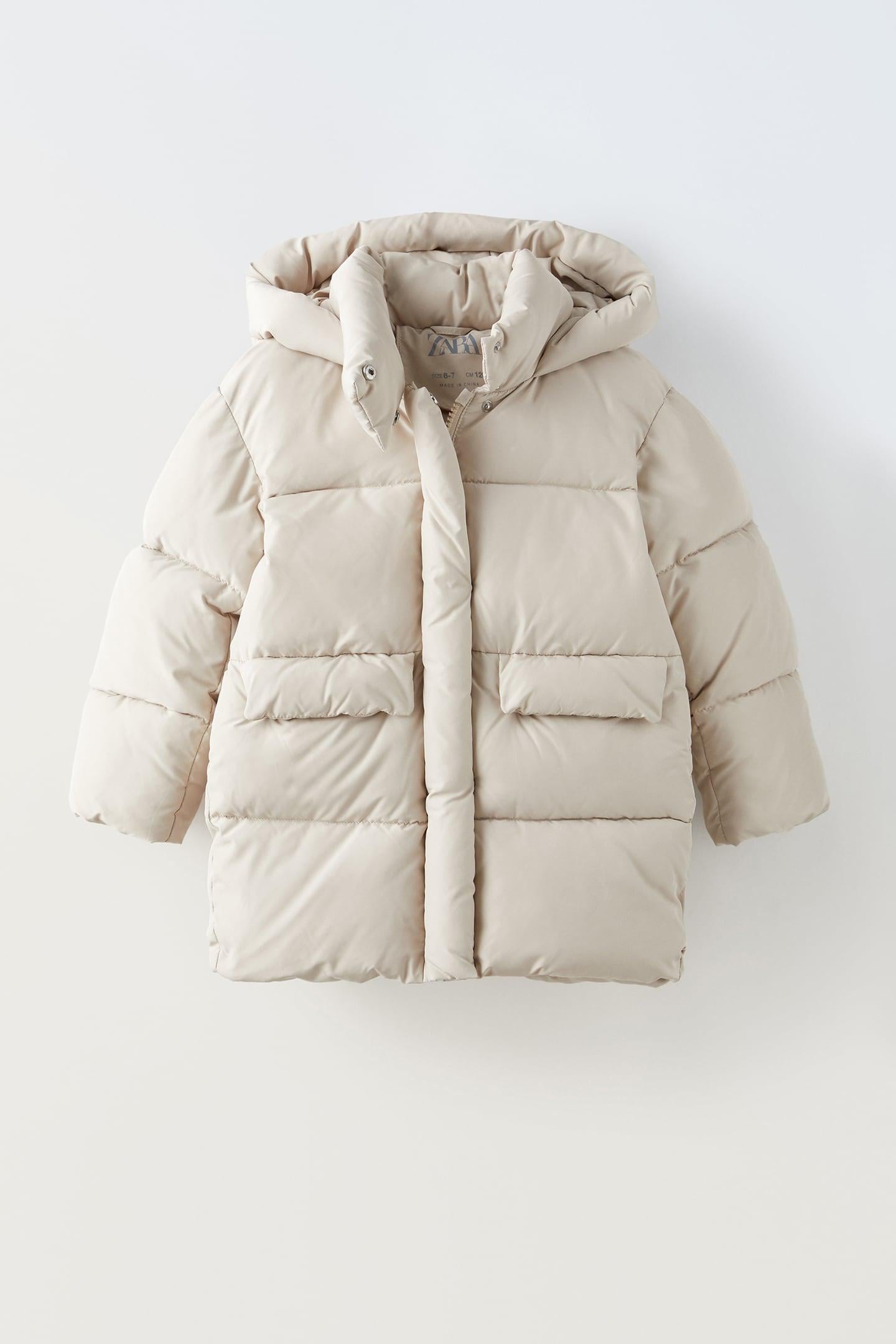 Куртка для девочки Zara зимняя 122 см Бежевый (0562734806)
