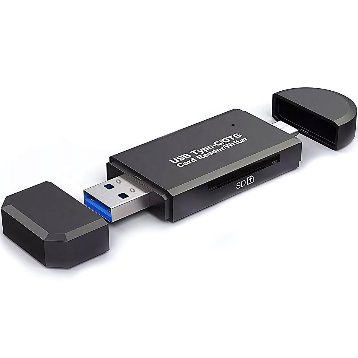 Кардрідер U&P USB Type-C-USB 3.0-microSD/SD OTG Black (SSE-U12-BK)