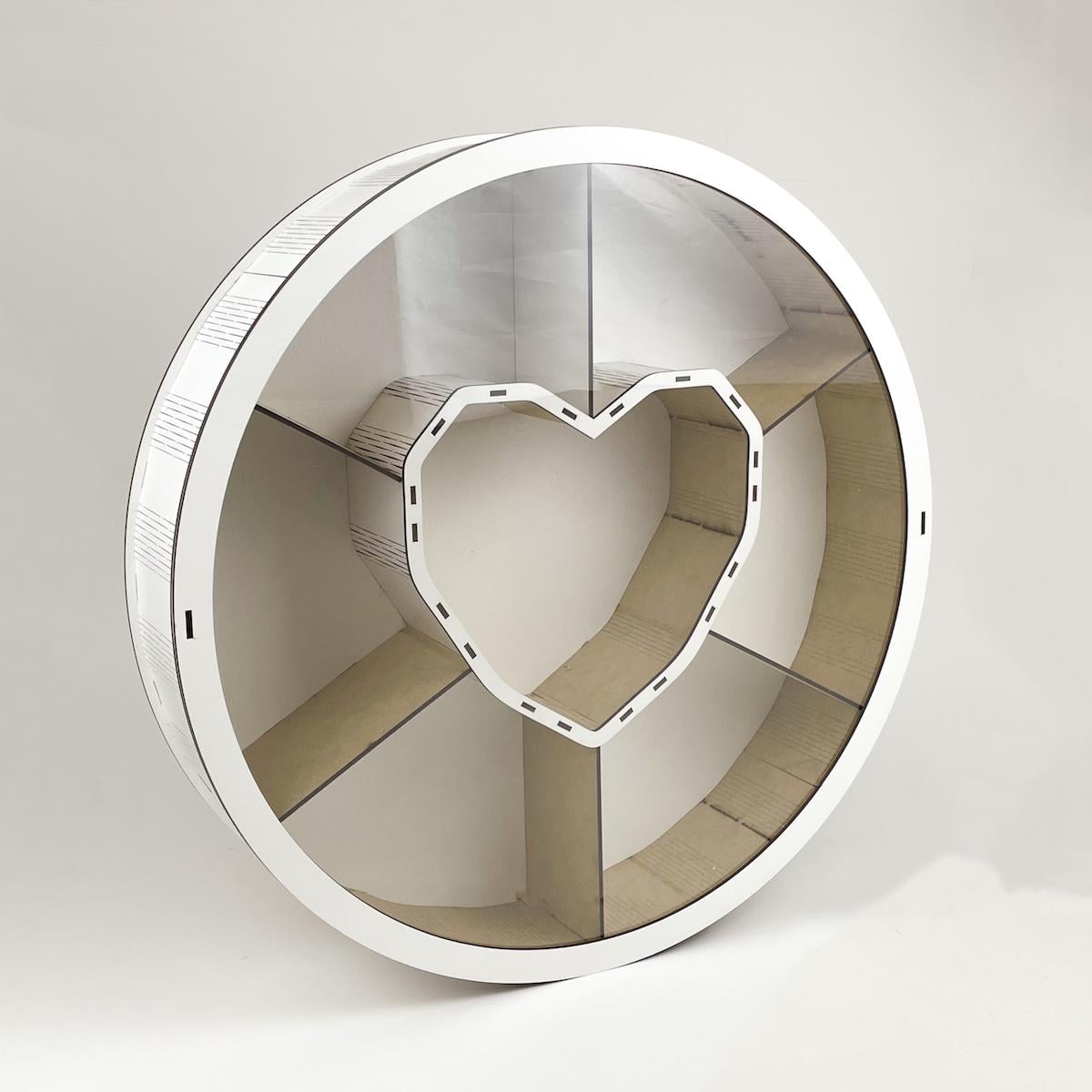 Коробка подарункова кругла з прозорою кришкою з перегородками велика Білий (4794)