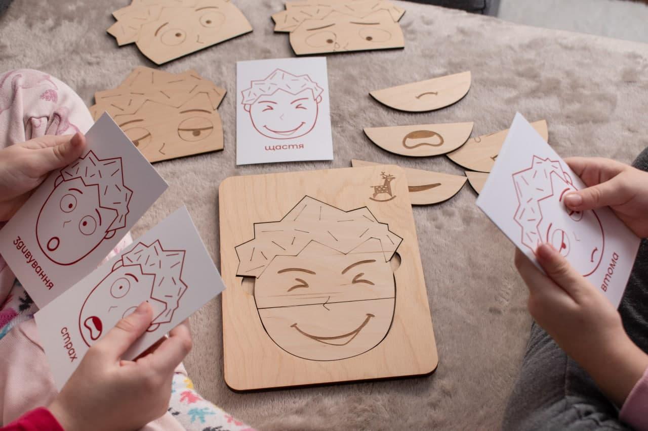 Настільна розвиваюча гра Зробив Тато "Вивчаємо емоції" пазли з картками (RZ0026) - фото 11 Настільна розвиваюча гра Зробив Тато "Вивчаємо емоції" пазли з картками (RZ0026) - фото 11