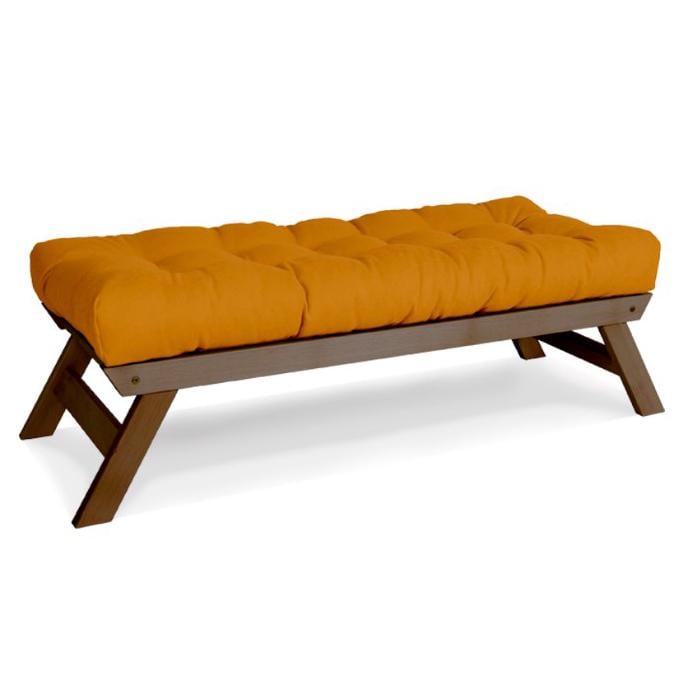 Скамья Woodman Allegro с мягким сиденьем из массива дерева Ореховый/Оранжевый