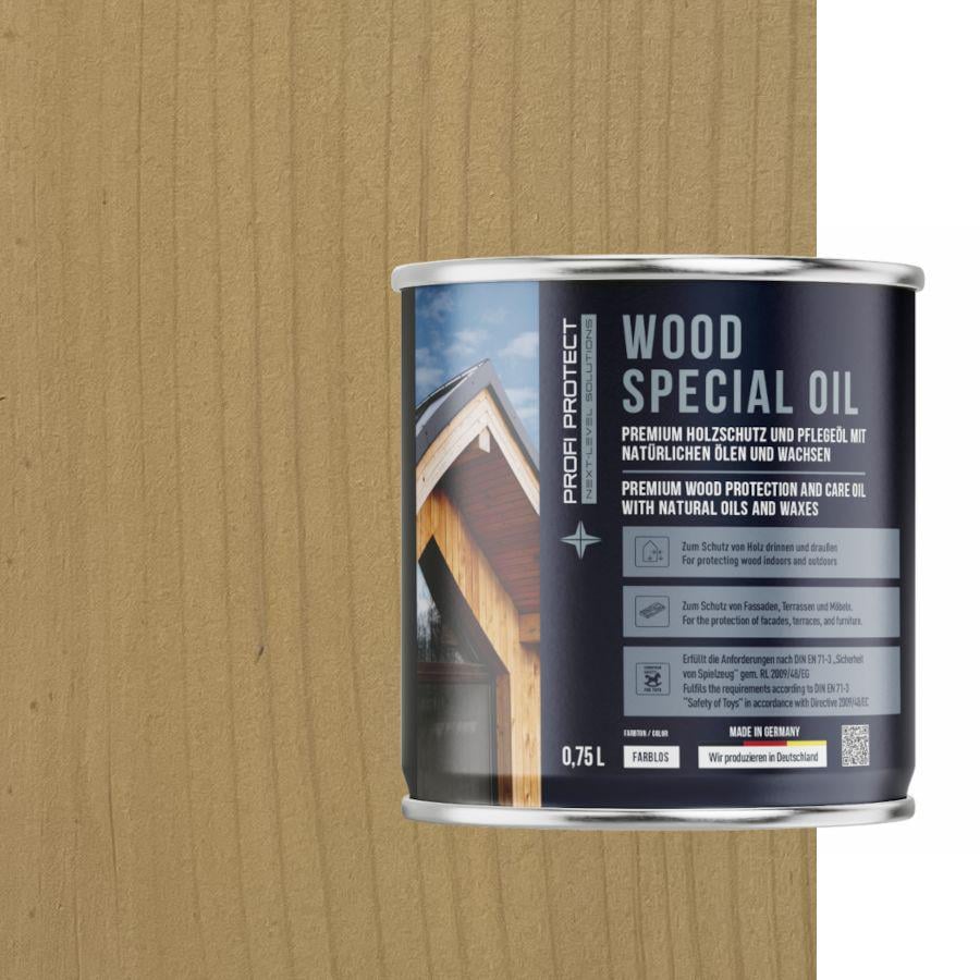 Лазур на основі бджолиного воску і лляної олії ProfiProtect Wood Special Oil 0,75 л Beige (20755276) - фото 1