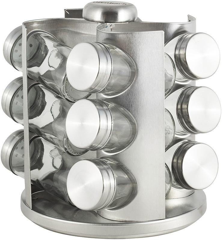 Набір ємностей для спецій Ofenbach Spice World 12 спецовників на круглій підставці Сталь (NB-101000)