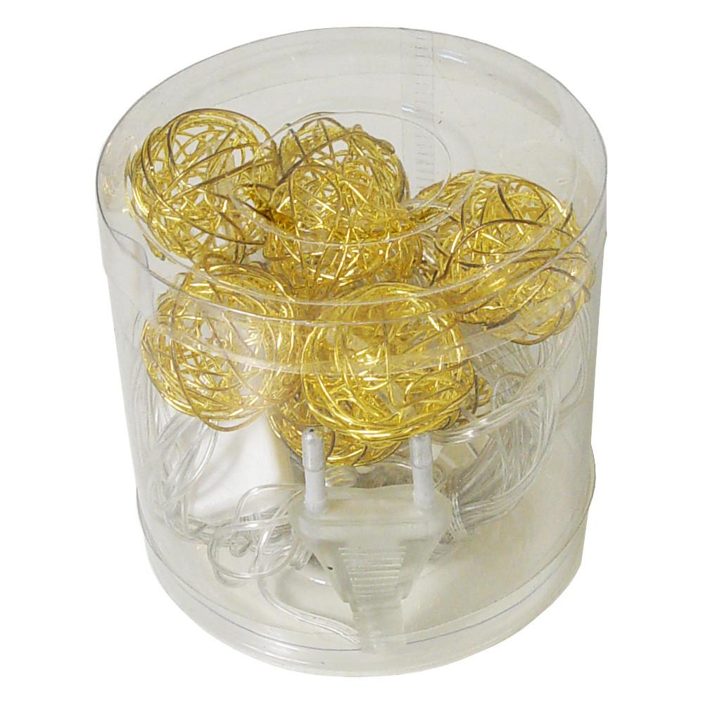 Гирлянда Xmas Golden Ball 10 LED WW-1 2 м 7283 Yellow Гирлянда Xmas Golden Ball 10 LED WW-1 2 м 7283 Yellow