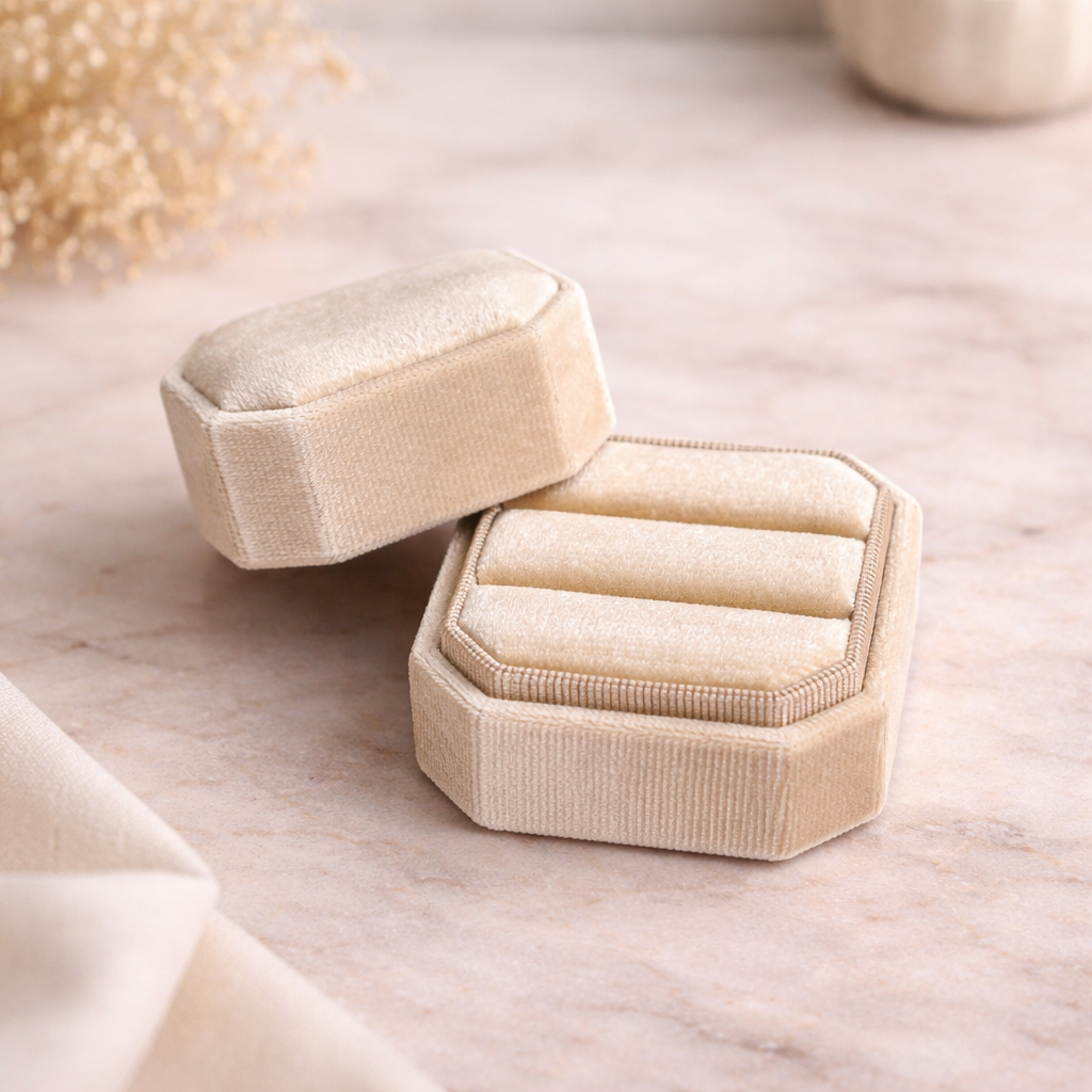 Подарочная коробка на два кольца Beige (34649813)