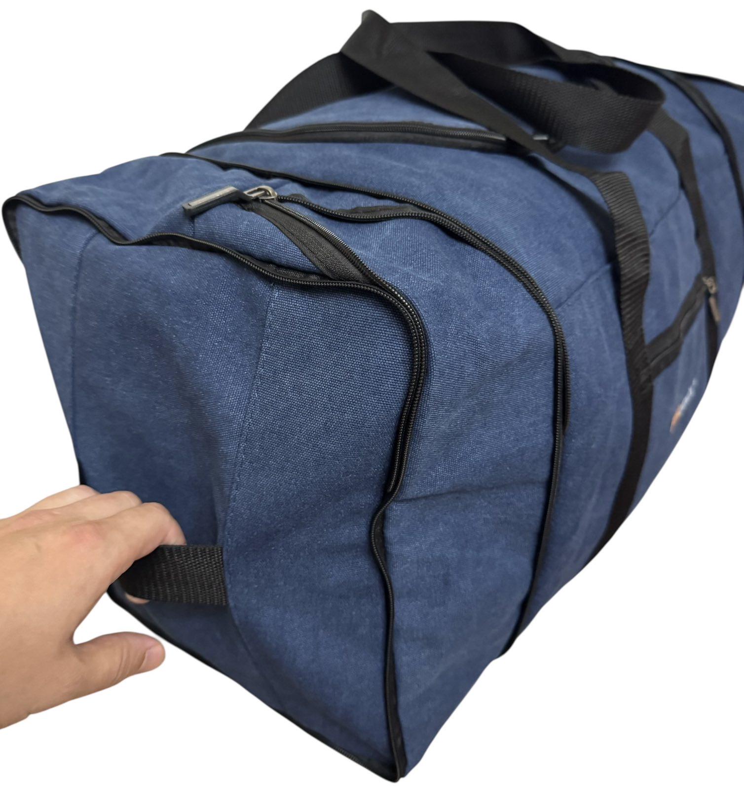 Сумка велика дорожня з кишенею на блискавці 90 л Синій (3370) - фото 2