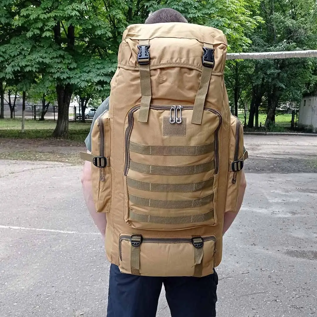 Рюкзак армійський Tactical із системою MOLLE 70 л Койот (ta70E-coyote) - фото 8