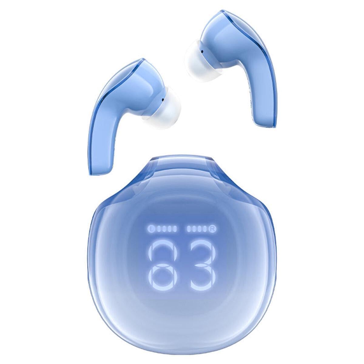 Наушники беспроводные ACEFAST T9 Crystal (Air) color Bluetooth 5.3 earbuds 480 mAh Glacier Blue