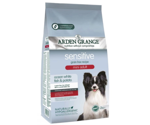 Корм сухой Arden Grange Sensitive Mini с белой рыбой и картофелем беззерновой для собак мелких пород 2 кг